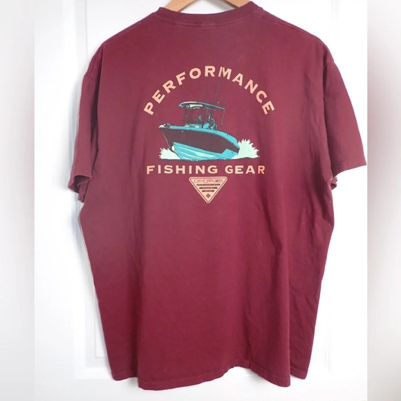 Columbia Fishing Graphic tee in Maroon size XL - Picture 1 of 10